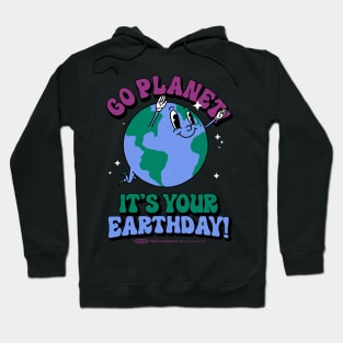 Go Planet It's Your Earth Day Retro Mascot Cute Earth Day Hoodie